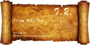 Trum Réka névjegykártya